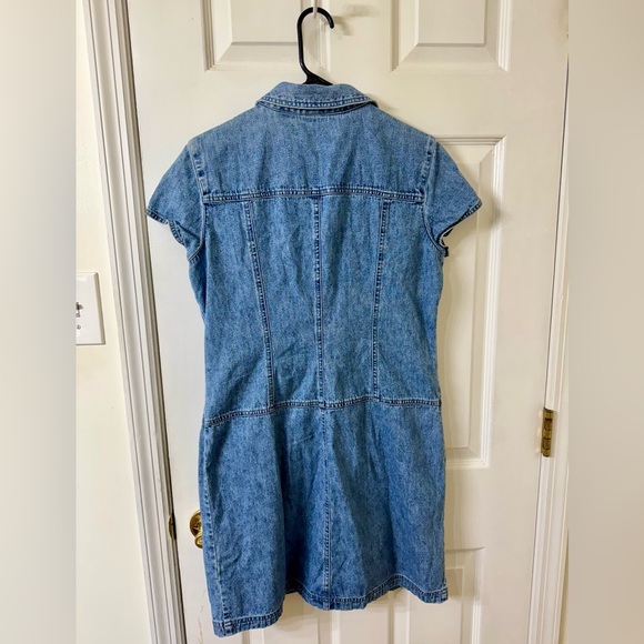 New York & Co Denim Snap Front Dress 90's Y2K Style Size 10 - Picture 4 of 4